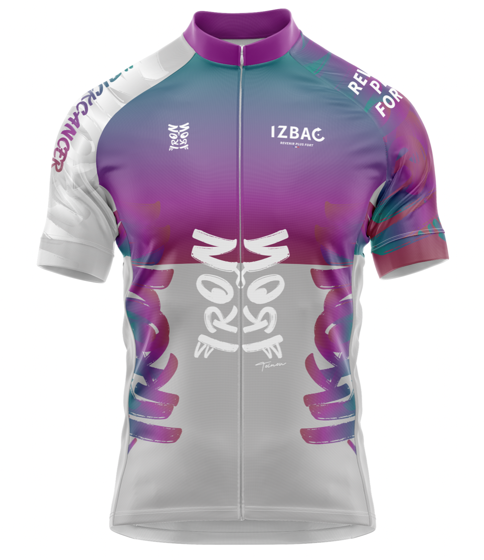 🟣👨 IRON TOINOU Maillot Cyclisme Homme Grey/Purple