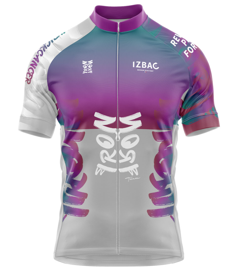 🟣👩 IRON TOINOU Maillot Cyclisme Femme Grey/Purple